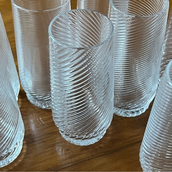 Vintage Other - Vintage Set of 12 Optical Swirl Liqueur Glasses